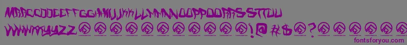Fmcreepmode-fontti – violetit fontit harmaalla taustalla