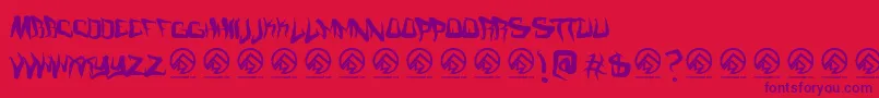 Шрифт Fmcreepmode – фиолетовые шрифты на красном фоне