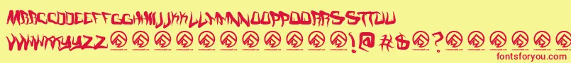 Fmcreepmode Font – Red Fonts on Yellow Background