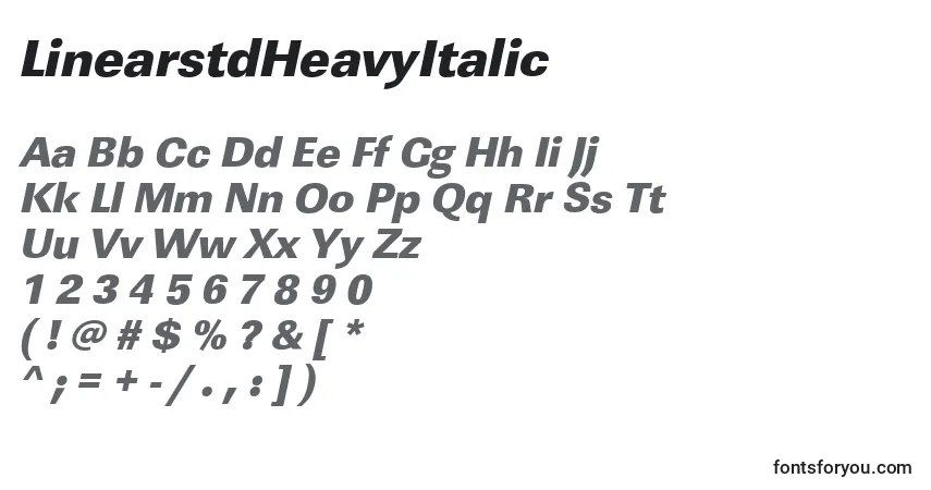 Шрифт LinearstdHeavyItalic – алфавит, цифры, специальные символы