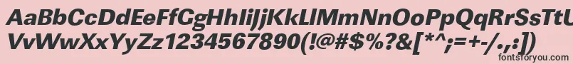 LinearstdHeavyItalic-fontti – mustat fontit vaaleanpunaisella taustalla