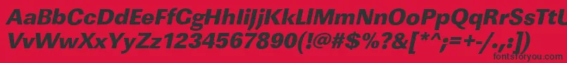 Police LinearstdHeavyItalic – polices noires sur fond rouge