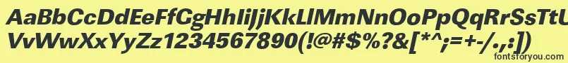 LinearstdHeavyItalic Font – Black Fonts on Yellow Background