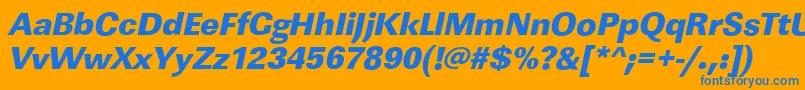 LinearstdHeavyItalic Font – Blue Fonts on Orange Background