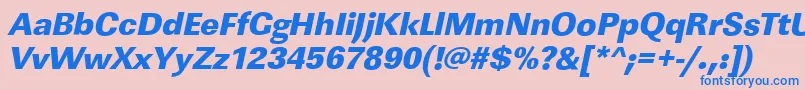 LinearstdHeavyItalic Font – Blue Fonts on Pink Background