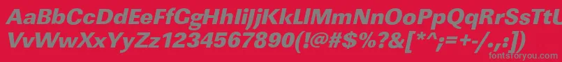 LinearstdHeavyItalic Font – Gray Fonts on Red Background