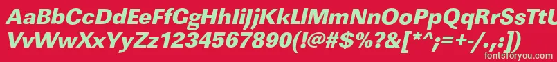 LinearstdHeavyItalic Font – Green Fonts on Red Background