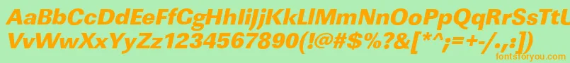 LinearstdHeavyItalic Font – Orange Fonts on Green Background
