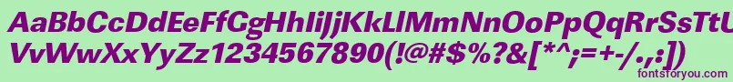 LinearstdHeavyItalic Font – Purple Fonts on Green Background