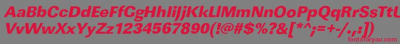 LinearstdHeavyItalic Font – Red Fonts on Gray Background