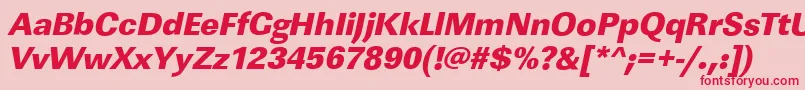 LinearstdHeavyItalic Font – Red Fonts on Pink Background