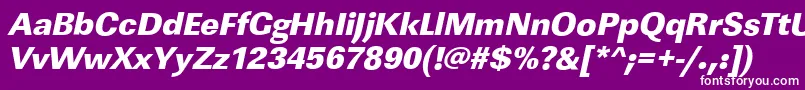 LinearstdHeavyItalic-fontti – valkoiset fontit violetilla taustalla