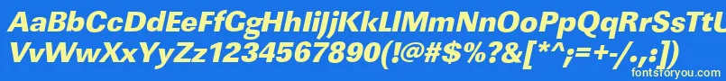 Шрифт LinearstdHeavyItalic – жёлтые шрифты на синем фоне