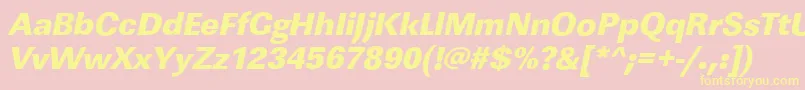 LinearstdHeavyItalic Font – Yellow Fonts on Pink Background