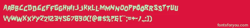 Hotkissstag Font – Green Fonts on Red Background