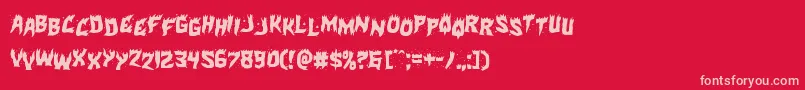 フォントHotkissstag – 赤い背景にピンクのフォント