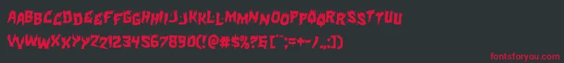フォントHotkissstag – 黒い背景に赤い文字