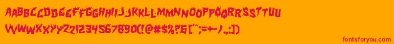 フォントHotkissstag – オレンジの背景に赤い文字