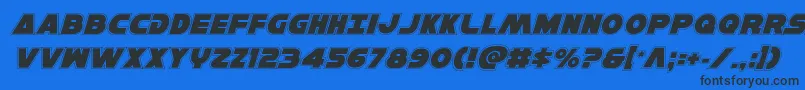 Hansolov3acadital Font – Black Fonts on Blue Background