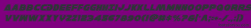 Hansolov3acadital-Schriftart – Schwarze Schriften auf violettem Hintergrund