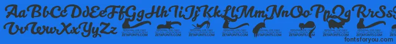 Kittenswashtrial Font – Black Fonts on Blue Background