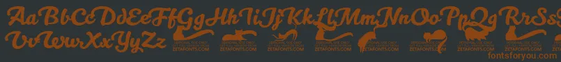 Kittenswashtrial Font – Brown Fonts on Black Background