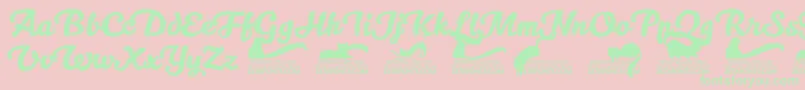 Kittenswashtrial Font – Green Fonts on Pink Background