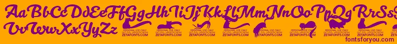 Kittenswashtrial Font – Purple Fonts on Orange Background