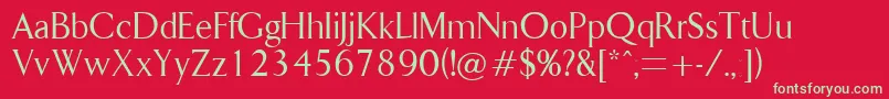 フォントLapidary – 赤い背景に緑の文字