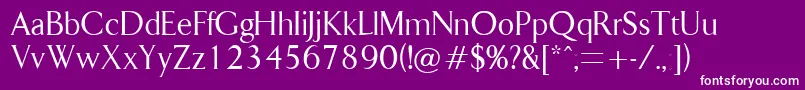Weitere Informationen zur Lapidary-Schriftart Lapidary-Schriftart – Weiße Schriften auf violettem Hintergrund