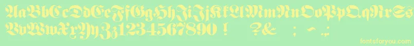 ProclamateHeavy Font – Yellow Fonts on Green Background