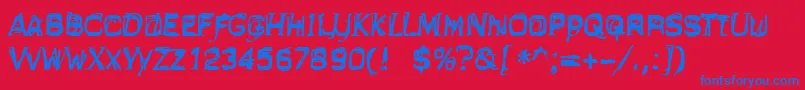 フォントLinotypenotpainted – 赤い背景に青い文字