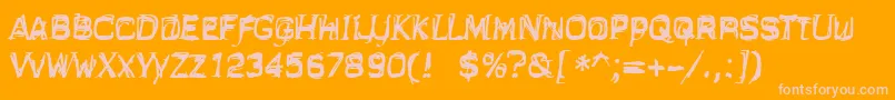 Linotypenotpainted Font – Pink Fonts on Orange Background