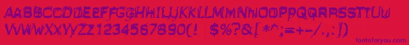 Linotypenotpainted-Schriftart – Violette Schriften auf rotem Hintergrund