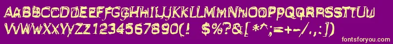 Linotypenotpainted Font – Yellow Fonts on Purple Background