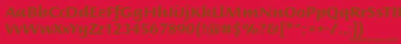 フォントBriemscriptstdBold – 赤い背景に茶色の文字