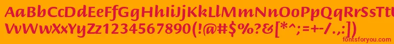 フォントBriemscriptstdBold – オレンジの背景に赤い文字