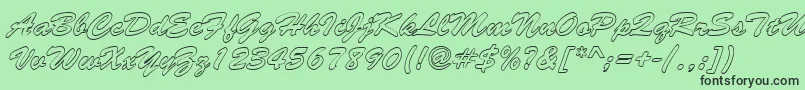 BrushstrokehollowRegular Font – Black Fonts on Green Background