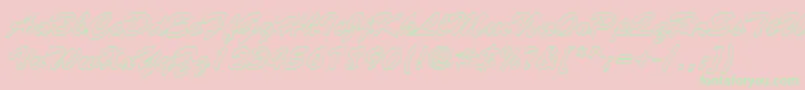 BrushstrokehollowRegular-Schriftart – Grüne Schriften auf rosa Hintergrund