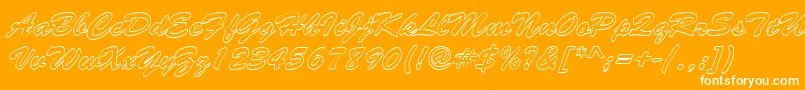 Police BrushstrokehollowRegular – polices blanches sur fond orange