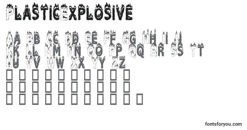 A fonte PlasticExplosive – alfabeto, números, caracteres especiais
