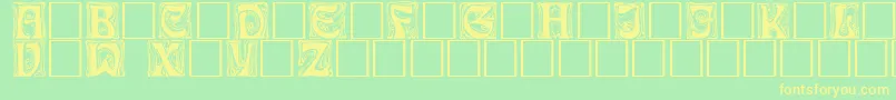 フォントIanbent – 黄色の文字が緑の背景にあります