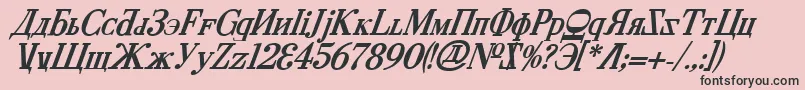 CyberiaBoldItalic Font – Black Fonts on Pink Background