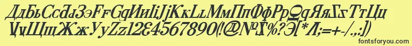 CyberiaBoldItalic Font – Black Fonts on Yellow Background
