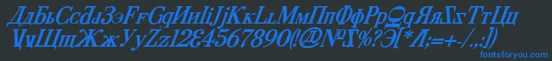 CyberiaBoldItalic Font – Blue Fonts on Black Background