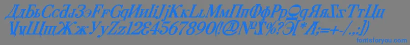 CyberiaBoldItalic Font – Blue Fonts on Gray Background