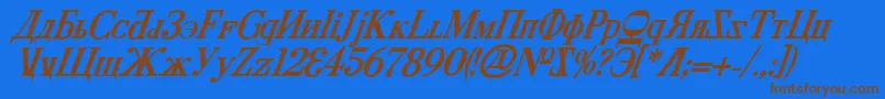 CyberiaBoldItalic Font – Brown Fonts on Blue Background