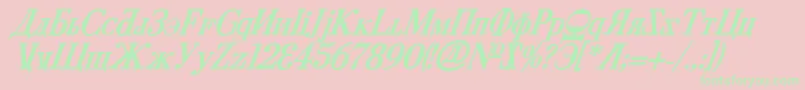CyberiaBoldItalic Font – Green Fonts on Pink Background