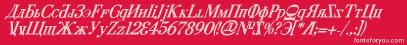 CyberiaBoldItalic-Schriftart – Rosa Schriften auf rotem Hintergrund