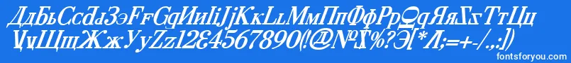 CyberiaBoldItalic Font – White Fonts on Blue Background